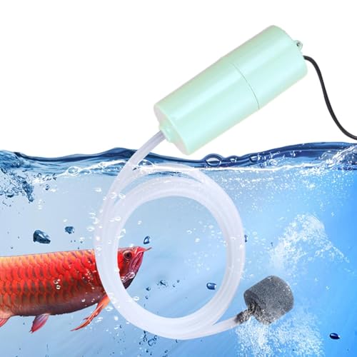 Tiny Water Pump, Noiseless Submersible Water Pump with Stable Air Release, 5V Fish Charging Fishing Oxygenator USB Meet Oxygen Demand for Fishing Carrying Seafood - color: Green