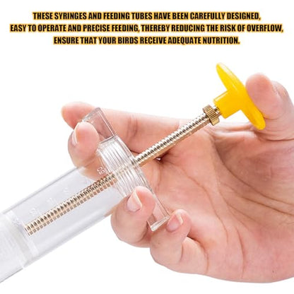Baby Bird Feeding Syringe Set, Small Pet Parrot Feeding Tubes for Birds, Hand Feeding Tubes Kit Parrot Feeder Food Feeding & Watering Supplies for Small Pet Baby Birds (10ML) - color: 10ML