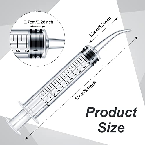 Zhengmy 100 Pack Dental Syringe with Curved Tip 12ml Disposable Irrigation Dental Syringe for Tonsil Stones Squirt Liquid Injection Mouthwash Cleaner Oral Tooth Care(with Capacity Scale) - style: With Capacity Scale