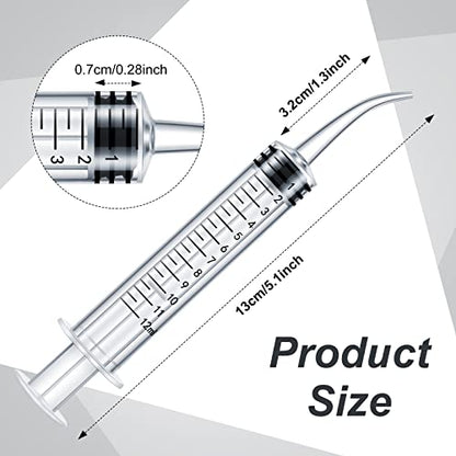 Zhengmy 100 Pack Dental Syringe with Curved Tip 12ml Disposable Irrigation Dental Syringe for Tonsil Stones Squirt Liquid Injection Mouthwash Cleaner Oral Tooth Care(with Capacity Scale) - style: With Capacity Scale