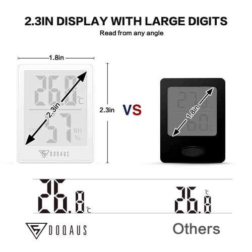 DOQAUS Digital Hygrometer Indoor Thermometer Humidity Gauge Room Thermometer with 5s Fast Refresh, Accurate Temperature Humidity Meter for Home, Office, Babyroom, Greenhouse (White) - color: White