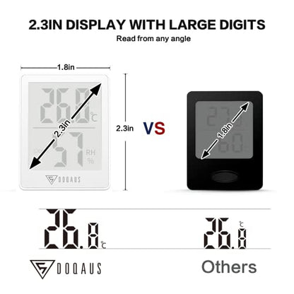 DOQAUS Digital Hygrometer Indoor Thermometer Humidity Gauge Room Thermometer with 5s Fast Refresh, Accurate Temperature Humidity Meter for Home, Office, Babyroom, Greenhouse (White) - color: White