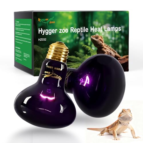 Reptile Heat Lamp, 2 Pack 100W Heat Lamp Bulbs Reptile Night Heat Bulb Basking Light for Bearded Dragon Chameleon Turtle Snake Gecko Lizard Chicken Tank Accessories, Purple - color: Purple, size: Night(100)