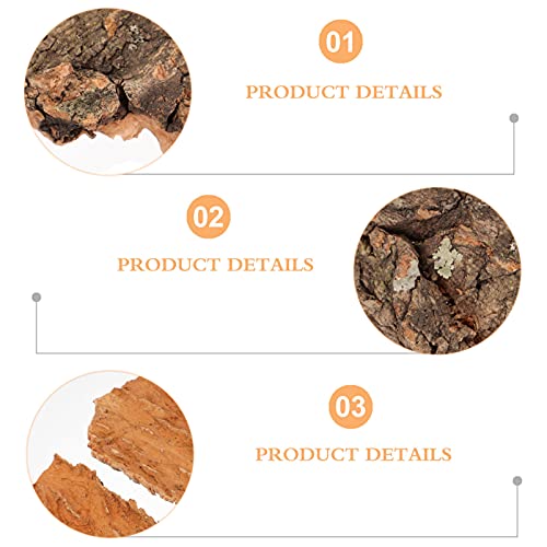 VILLCASE 2-Pack Reptile Bark Hideout Climb Platform Natural Cork Bark for Terrarium Landscape Decoration Ideal for Bearded Dragons Lizards Amphibians 7.87X3.14X0.78In