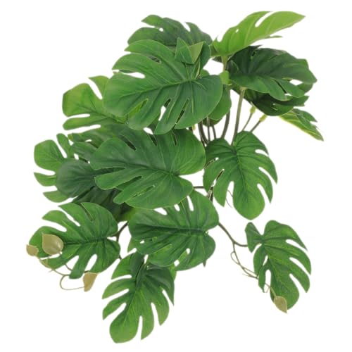 Abaodam Artificial Hanging Plant for Reptiles Suction Cups Terrarium Decor for Reptile Habitats Leafy Climbing Plant for Snakes Lizards and Amphibians