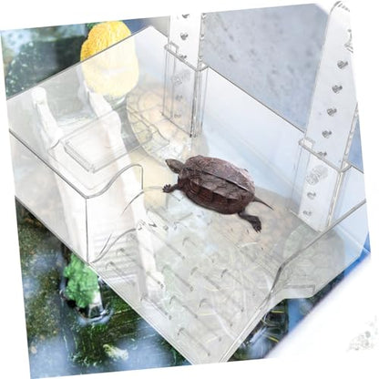 MERRYHAPY Wall-Mounted Turtle Basking Platform Acrylic Reptile Tortoise Climbing Rack
