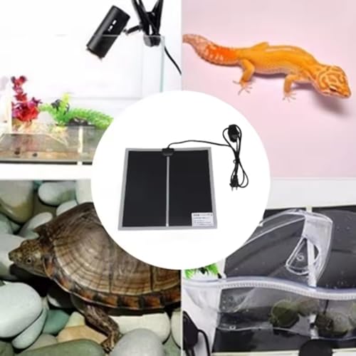 Reptile Pet Heat Mats, 7/14/20W 110V Adjustable Temperature, Rapid Heating Pad for Home Office Insect Box Under Tank Terrarium Turtle Tortoise Snakes Lizard (Black-14W-US Plug-110V(28X28CM)-1Pcs) - color: Black-14W-US Plug-110V(28X28CM)-1Pcs
