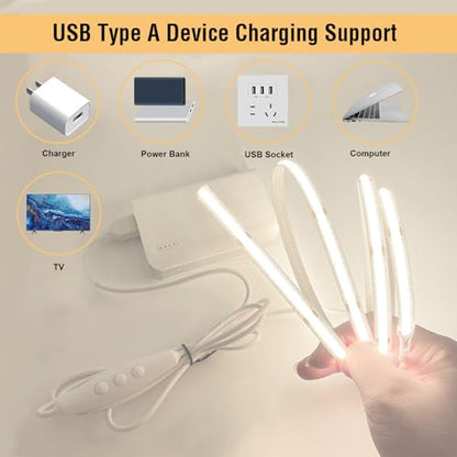 USB Dimmer Switch 2 Pack, 10-Level PWM Dimming with Memory Function for 5V LED Strips, Desk Lamps, Neon Sign and RV (5Volt 2A Max, Stepless 10%-100%)