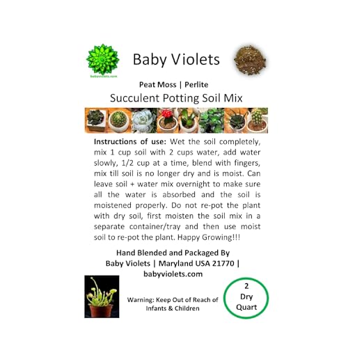 Succulent (½ Gallon / 2 quarts) Plant Potting Soil Mix Peat Moss & Perlite - size: 2qt