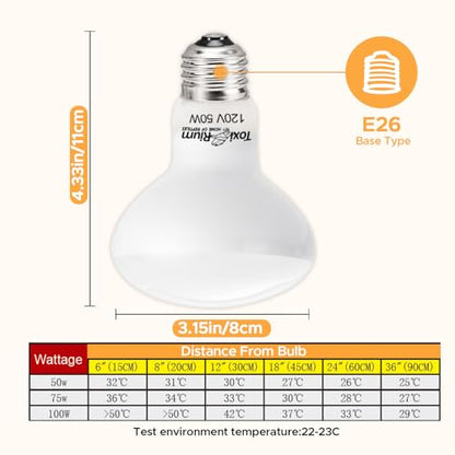 Reptile Heat Lamp 2Pack 50W Reptile Sun Lamp Self-Ballasted Vapor Basking Spot Lamp/Bulb/Light for Reptile and Amphibian E26 - size: Day Light-50W-2pcs