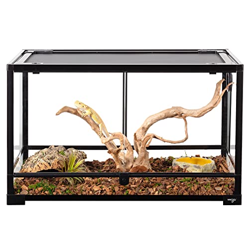 WACOOL Tempered Glass 40 Gallon Reptile Tank, Front Opening Reptile Terrarium 30" x 18" x 18" for Bearded Dragon Gecko Lizard, Top Screen Ventilation & Anti Escape Lid - size: 30" x 18" x 18"(40 Gallon)