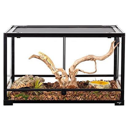 WACOOL Tempered Glass 40 Gallon Reptile Tank, Front Opening Reptile Terrarium 30" x 18" x 18" for Bearded Dragon Gecko Lizard, Top Screen Ventilation & Anti Escape Lid - size: 30" x 18" x 18"(40 Gallon)
