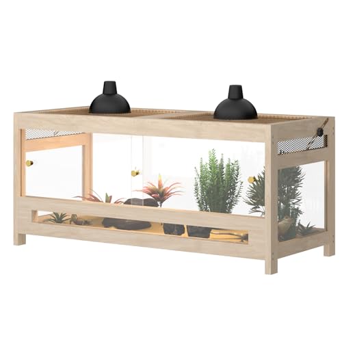 80 Gallon Reptile Tank – 4x2x2 Large Reptile Enclosure for Bearded Dragon Terrarium, Snake Enclosure & Reptile Cage with Mesh Lid