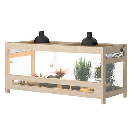 4x2x2 Reptile Enclosure 80 Gallon – Large Reptile Tank for Bearded Dragon Cage, Snake Terrarium & Reptile Habitat with Mesh Top