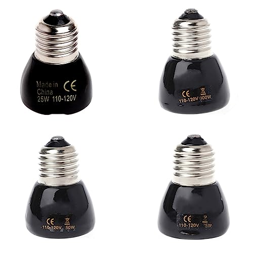 Heat Lamp Bulb No Light Ceramic Heat Emitter for Brooder Lambs Snake 25W/50W/75W/100W Ceramic Heating Bulb