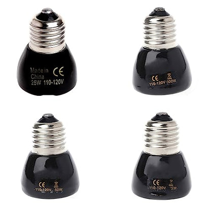 Heat Lamp Bulb No Light Ceramic Heat Emitter for Brooder Lambs Snake 25W/50W/75W/100W Ceramic Heating Bulb