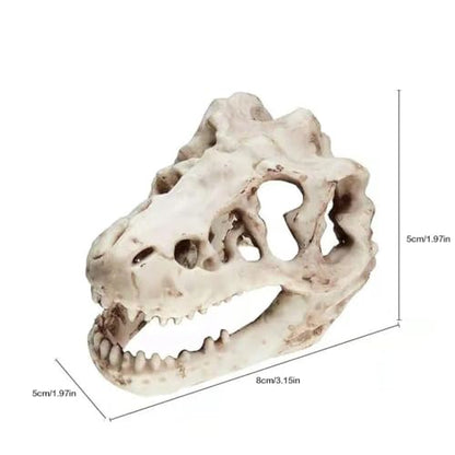 HEPBAK 1 Pcs Dragon Resin Aquarium/Terrarium Decoration Crocodile Skull for Fish Tank Resin Ornament Decorate Your Aquarium, White