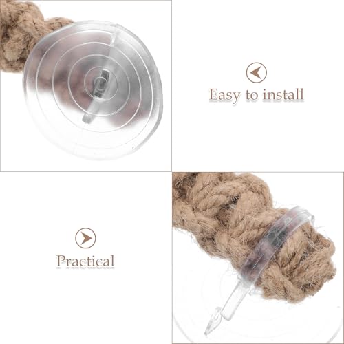 DOITOOL 3pcs Hermit Crab Toys Hermit Crab Climbing Jute Rope Ladder with Hooks Reptile Tank Terrarium Accessories Habitat Decor for Lizards Geckos Snakes