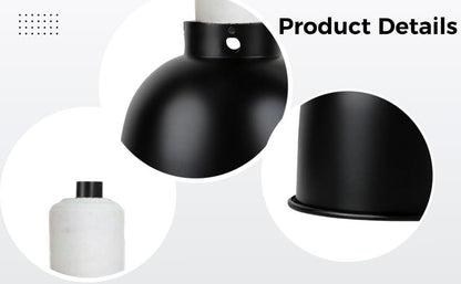 5.5-Inch Deep Dome Reptile Heat Lamp Fixture with On/Off Switch, High Temperature Resistant Ceramic, UVB Infrared Basking Light, US Plug, Black