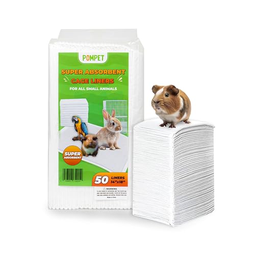 14"" X 18"" Disposable Guinea Pig Cage Liners 50 PCS, Rabbit, Hedgehog, Hamster, Chinchilla, Cat, Reptile and Other Small Animals