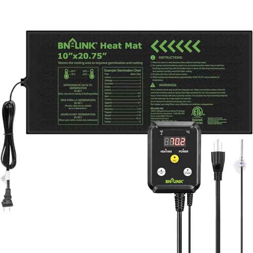 BN-LINK Reptile Thermostat Controller and Heat Mat for for Seed Germination, Reptiles and Brewing Breeding Incubation Greenhouse