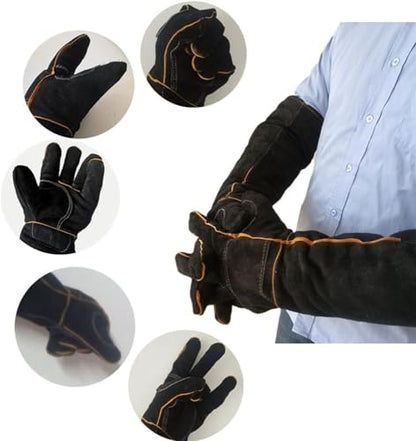 Strengthened Gloves for Animal Handling Dog Cats Birds Snakes Parrots Lizards Reptiles Bathing Grooming and Bite-Proof Gloves,Pet Bite-Proof Gloves, XL,60CM