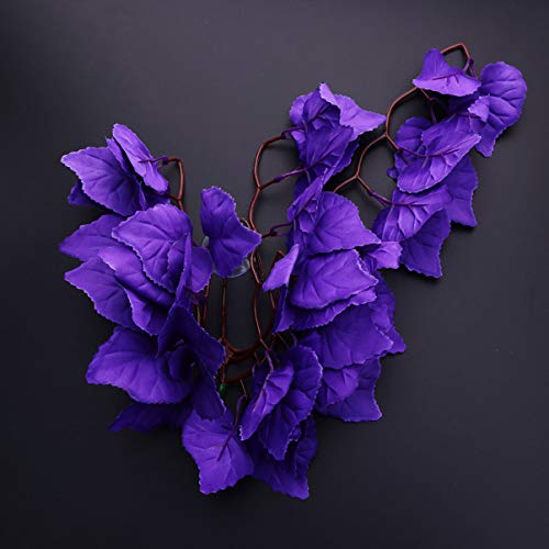 balacoo Reptile Plants Hanging Terrarium Plant with Suction Cup for Bearded Dragons Lizards Geckos Snake Pets and Hermit Crab Fish Tank Habitat Decorations (Purple)