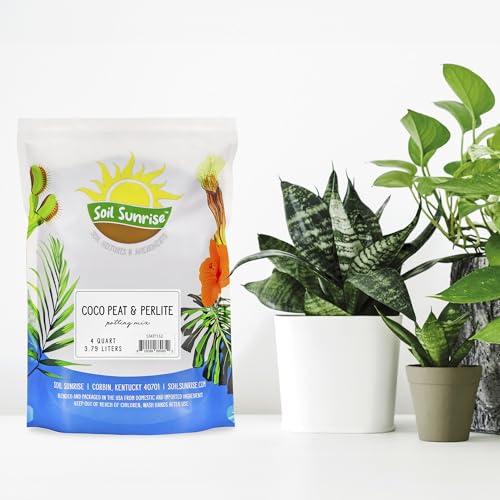 Soil Sunrise Coco Peat Perlite Potting Mix (4 Quarts) Loose Coconut Coir and Perlite