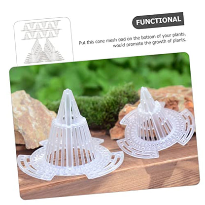 UPKOCH 4sets Cone Garden Mesh Pads for Flower Pots Durable Drainage Netting Mats Prevent Soil Leakage for Planters Flowerpot Accessories 24pcs*4