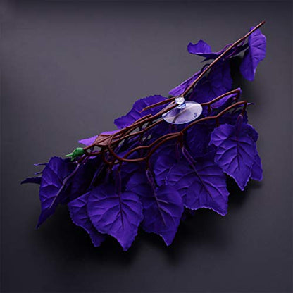 balacoo Reptile Plants Hanging Terrarium Plant with Suction Cup for Bearded Dragons Lizards Geckos Snake Pets and Hermit Crab Fish Tank Habitat Decorations (Purple)