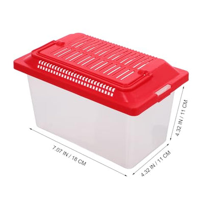 POPETPOP Portable Fish Tank Handheld Transparent Turtle Box Plastic Aquarium for Small Pets Hamsters Reptiles Compact Lightweight Terrarium