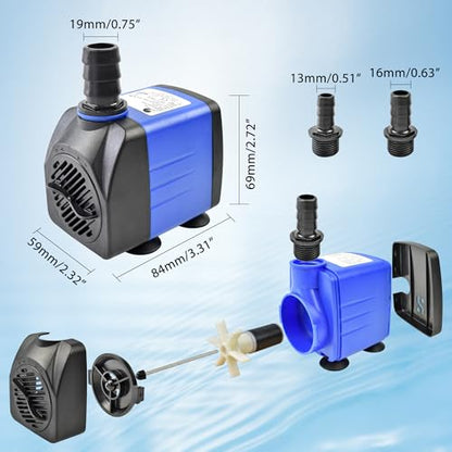 CHANCS 25W Outdoor Water Pump 396GPH AC 110V Mini Submersible Water Pump with 6.0ft High Lift for Fountain Waterfall - color: 25w 1500l/H