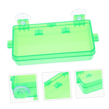 Toddmomy Secure Reptile Water Basin Insect Feeder for Bearded Dragon Gecko Snake Easy to Install Suction Cup Bowl - color: Light Green, size: 9.00X6.00X3.50CM