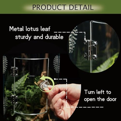 Acrylic Terrarium for Reptiles & Spiders – Small/Medium/Large Leak-Proof Enclosure (Horizontal/Vertical) | Ideal for Tarantulas, Jumping Spiders, Frogs & Geckos(Large, Round) - size: Large