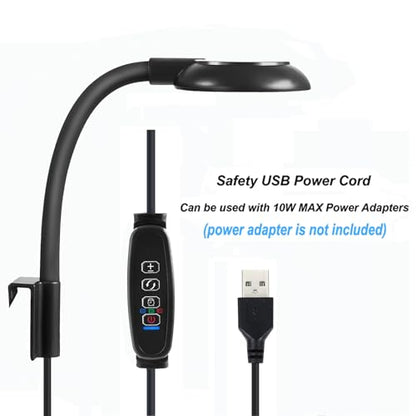 AQUANEAT Clip on Aquarium Light for up to 3 Gal Fish Tank, Auto On Off with Timer, Dimmable Small Fish Tank Light USB for Nano Tank (Small with Timer & Dimmer) - size: Small with Timer & Dimmer