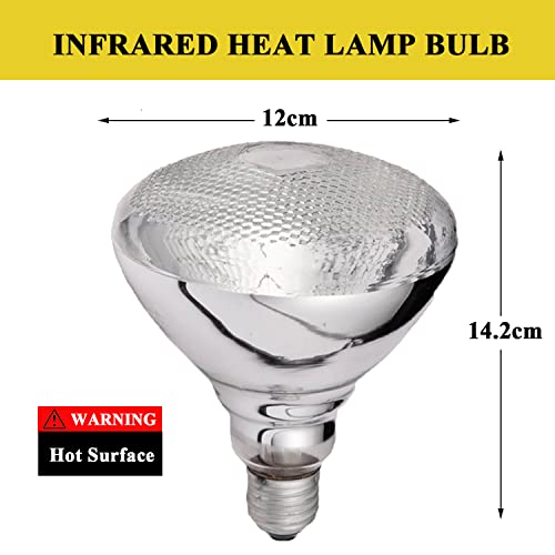 Heat Lamp Bulb 250 Watts Infrared White Light for Food Service (Dia120x142mm) - style: Dia120x142mm