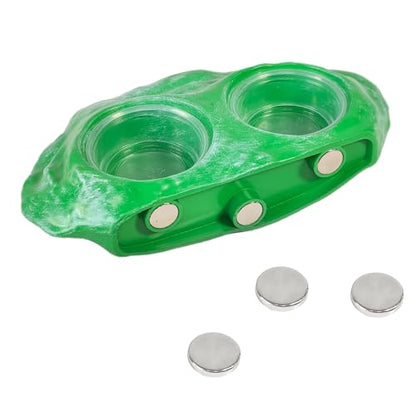 Tfwadmx Magnetic Reptile Feeder Ledge, Gecko Feeder Ledge with 4 Cups Reptile Feeding Bowl Terrarium Accessories for Geckos Lizards Chameleons Frog (Green) - color: Green