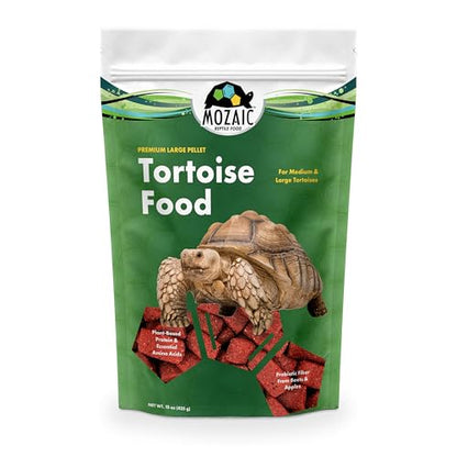 Mozaic Tortoise Food - Premium Large Pellets for Sulcata, Russian, Red-Footed, Hermann's, & Desert Tortoises - Complete Formulated Diet with Essential Amino Acids & Nutrients (15 Ounce (Pack of 2)) - size: 15 Ounce (Pack of 2)