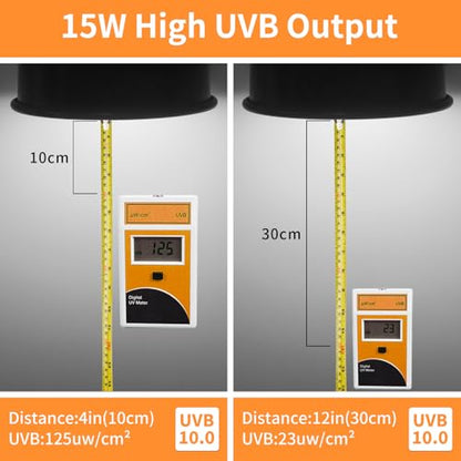 UVA UVB Reptile Light 15W 10.0,Desert Terrarium Compact Fluorescent Lamp,UVB Reptile Light Bulb for Snake,Spider,Bearded Dragon - size: 10.0-15