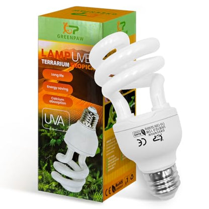 UVB Reptile Light, 10.0 15W UVA UVB Light for Reptiles, Spiral Compact Fluorescent UVB Bulb for Bearded Dragons Tortoise Lizards and Snakes - size: 5.5 in 10.0