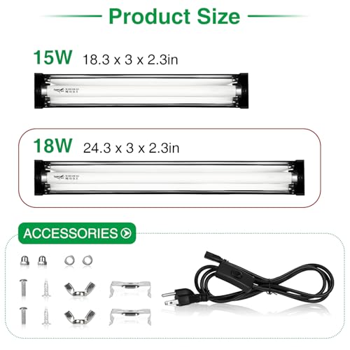 18W UVB Light for Reptiles - size: 18W-24.2IN