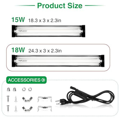 18W UVB Light for Reptiles - size: 18W-24.2IN