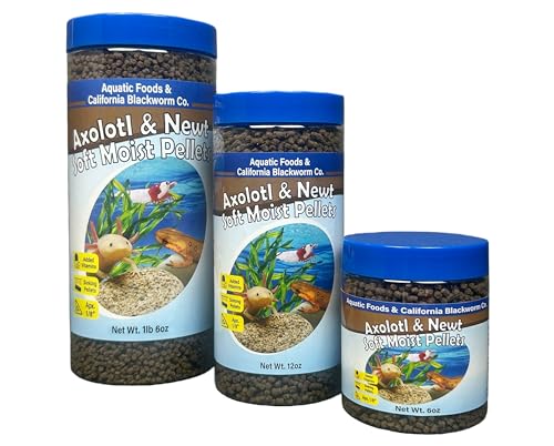 Axolotl Pellet Food 1/8" Soft Moist Sinking Pellets for Juvenile Axolotl Also Shrimp, Snails, Crayfish, Bottom Tropical Fish, Blackworm Pellets Included 12oz Canister - size: 12 Ounce (Pack of 1)
