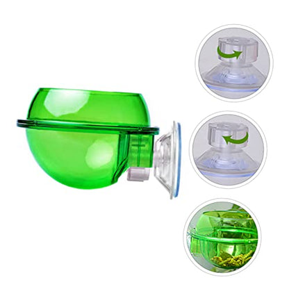 ULTECHNOVO 4pcs Reptile Feeding Bowl with Cup Escape Dish for Lizards Geckos Bearded Dragons Easy to Pet Water Food Dish for Reptiles - color: Green 4pcs