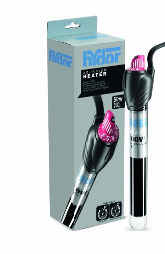 Hydor Theo Shatterproof Aquarium Heater, 50-Watt & Ideal For 5 To 14 Gallon Fish Tanks, 7-Inches Long - size: 50 Watt