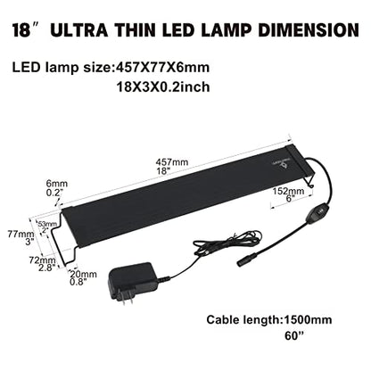 WaterRebirth Aquarium Lights Fish Tank Light 10 20 30 55 Gallon Planted Aquarium LED Light with Switch (18-24") - size: 18-24"