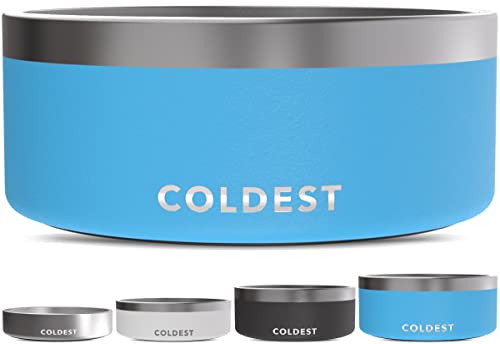 Coldest Dog Bowl - Anti Rust Metal, Non Slip, 3 Layers Insulated Stainless Steel Dog Bowls - Spill Proof & Heavy Duty - Water Bowl for Dogs, Cats & Pets, Dish Washer Safe (100 oz, Celestial Blue) - color: Celestial Blue, size: 100 oz