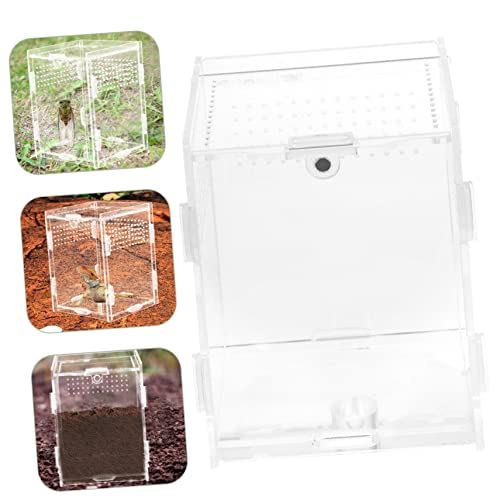 BESPORTBLE Clear Acrylic Reptile Breeder Box with Ventilation Transparent Terrarium for Spiders Geckos and Pets Reptile Feeding and Storage Case - size: 10x8cm