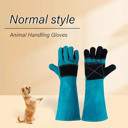 Animal Handling Gloves 17.71/23.6 Inches Multipurpose Puncture & Scratch Resistant, Bite Proof For Cat Dog Bird Falcon Livestock Snake(Green,45cm/17.71in)