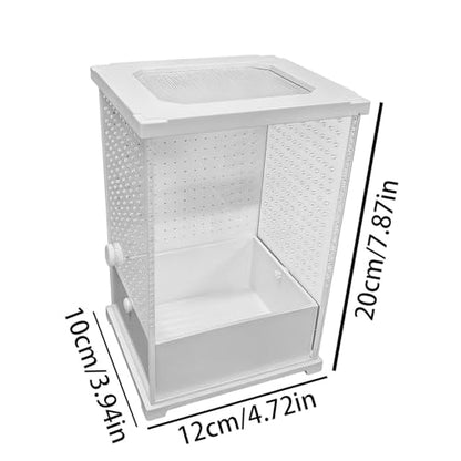 Clear Terrarium, Mantis Habitat Tank, Reptile Cage with Easy Viewing Design, Enclosure with Removable Lid, Acrylic Cage Ventilation Slots, Nesting Habitat for Breeding and Feeding - size: Large